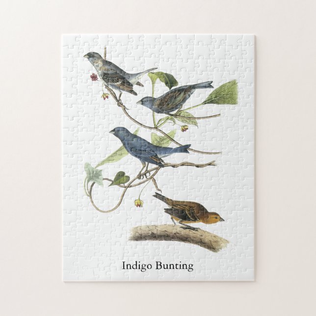 Indigo Bunting, John James Audubon Jigsaw Puzzle (Vertical)