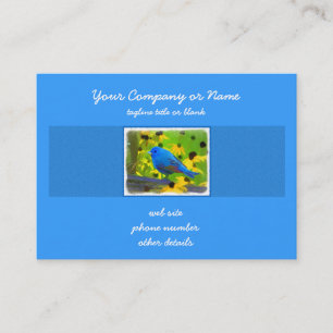 Indigo Bunting Painting - Original Bird Art Business Card