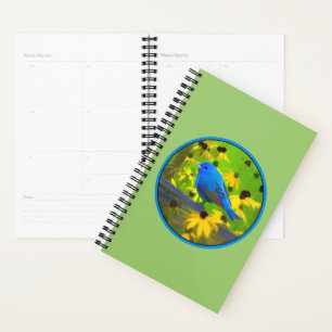 Indigo Bunting Painting - Original Bird Art Planner
