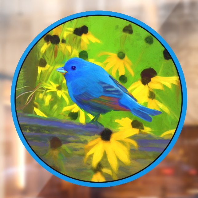 Indigo Bunting Painting - Original Wild Bird Art (Sheet 2)
