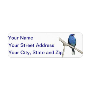 Indigo Bunting Return Address Label