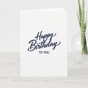 Indigo Calligraphy Birthday Card