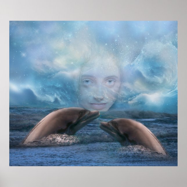 Indigo child and dolphin fantasy poster (Front)