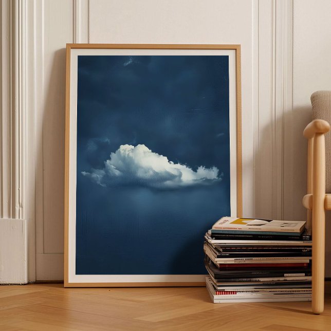 Indigo Cloud Print Moody Cloud Painting Indigo Wal (Creator Uploaded)
