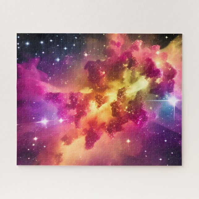 Indigo Colour Cosmic Nebula Space Event in Univers Jigsaw Puzzle (Horizontal)