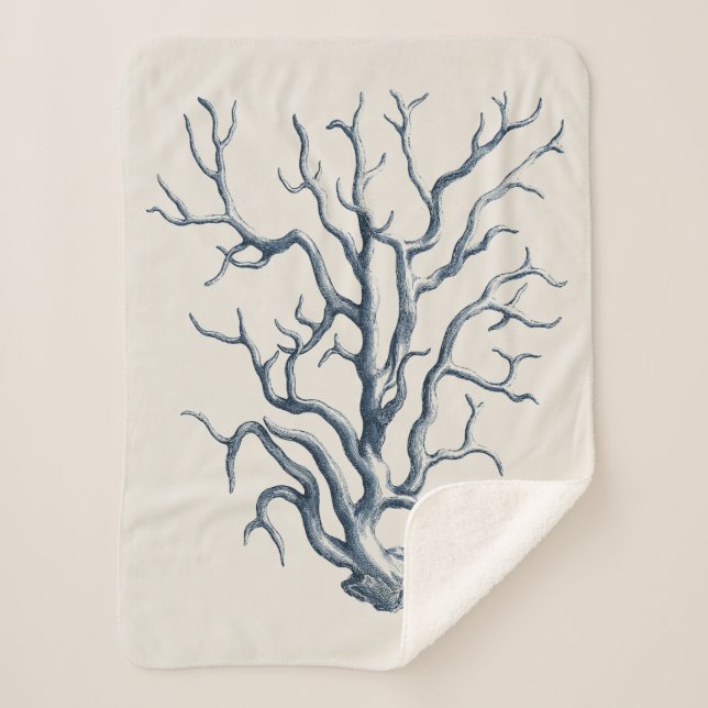 Indigo Coral Sherpa Blanket (Front)