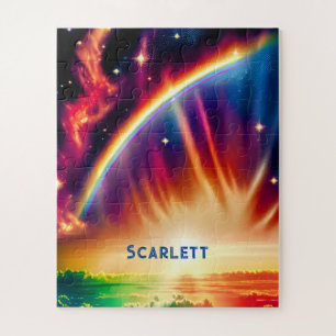 Indigo Cosmos Unleash Rainbow Vibrant Light Skies Jigsaw Puzzle