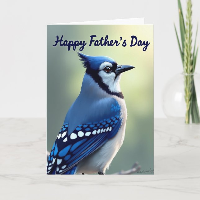 Indigo Crested Bird Card (Front)