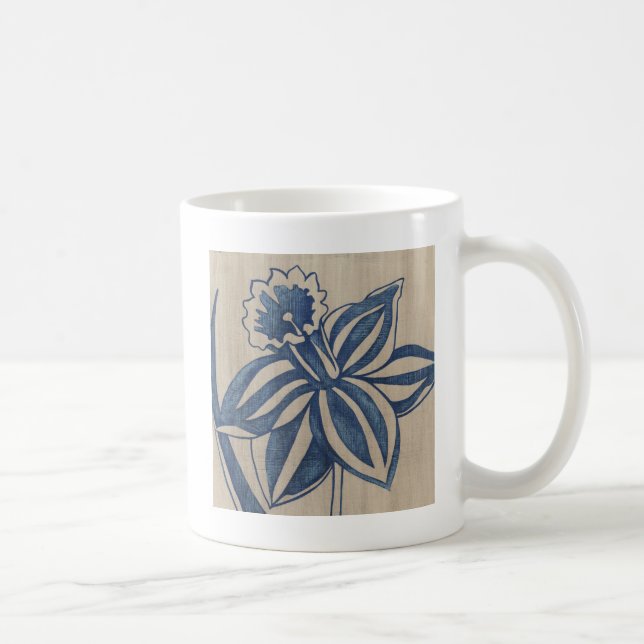 Indigo Daffodil Coffee Mug (Right)