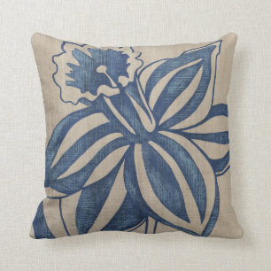 Indigo Daffodil Cushion