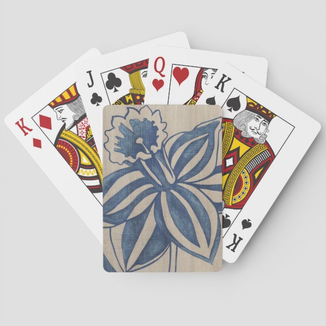 Indigo Daffodil Playing Cards (Back)