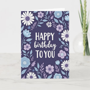 Indigo Daisy Birthday Card