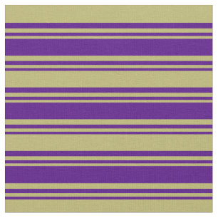 Indigo & Dark Khaki Coloured Stripes/Lines Pattern Fabric