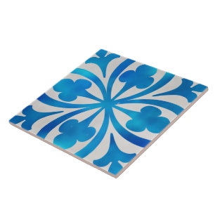 Indigo decorative ceramic tile