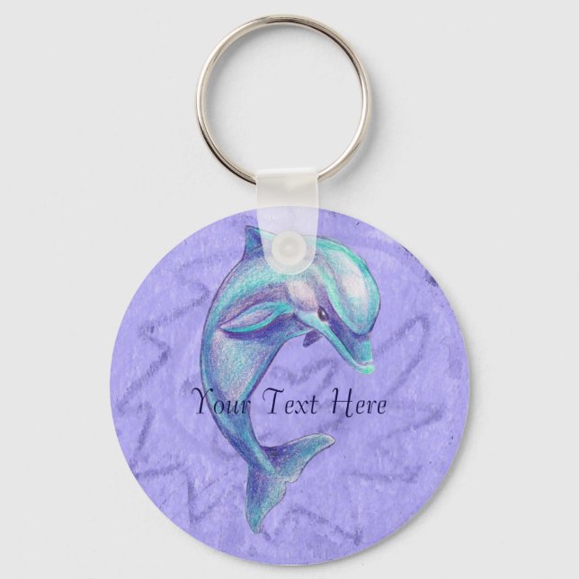 Indigo Dolphin Keychain (Front)