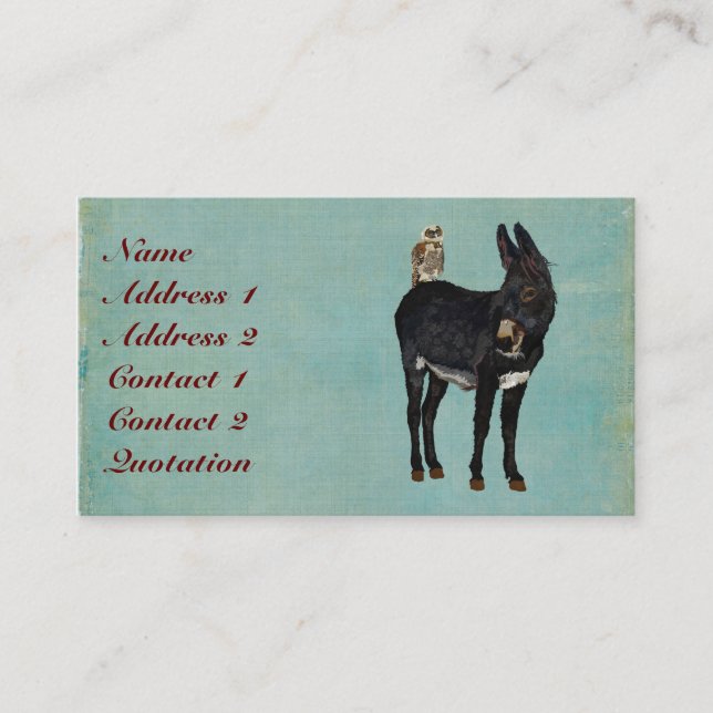 INDIGO DONKEY & OWL Business Card (Front)