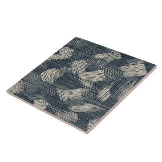 Indigo Dreams Unleashed Shibori Japanese Ceramic Tile