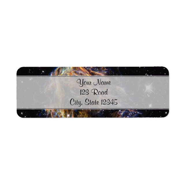 Indigo Edged Stellar Debris Cloud Return Address Label (Front)