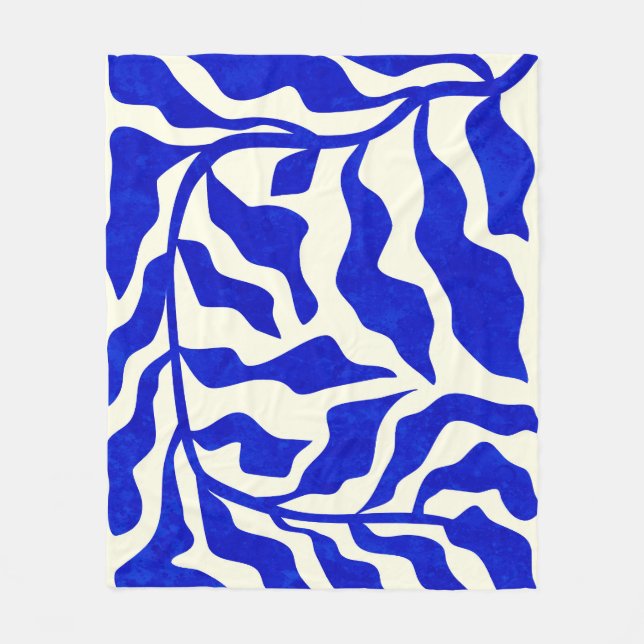 Indigo Elegance Fleece Blanket (Front)