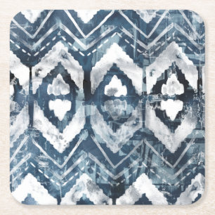 Indigo Extraction - Geometric Square Paper Coaster
