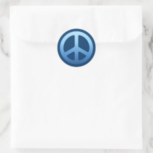 Indigo Fade Peace Sign Classic Round Sticker
