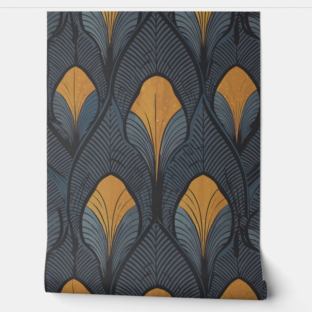 Indigo Feather Wallpaper (Unrolling)