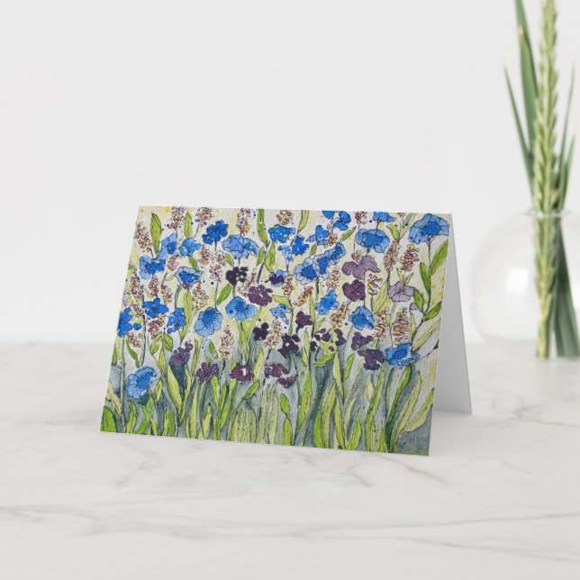 Indigo Field 7x5 Note Card (Front)