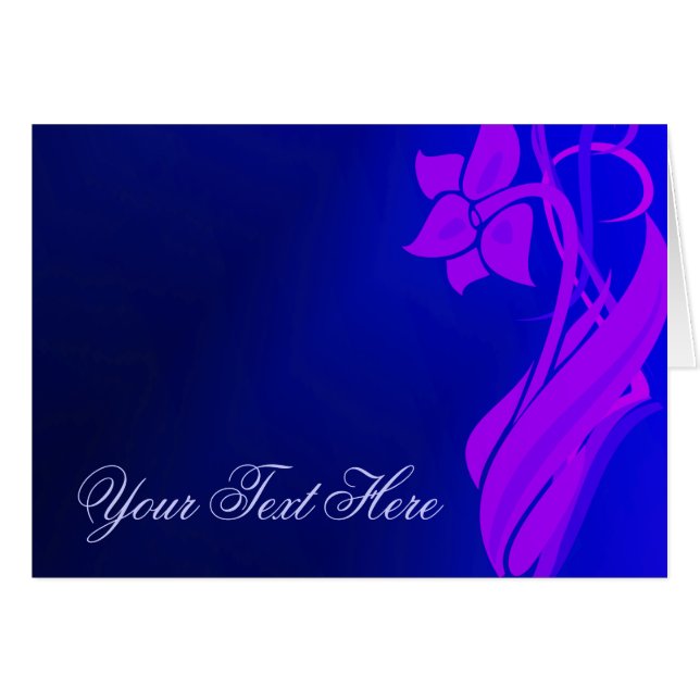 Indigo Floral Card (Front Horizontal)