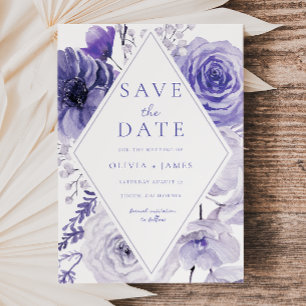 Indigo Floral Frame Wedding Save The Date