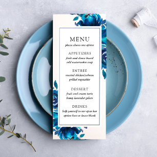 Indigo Floral Wedding Menu