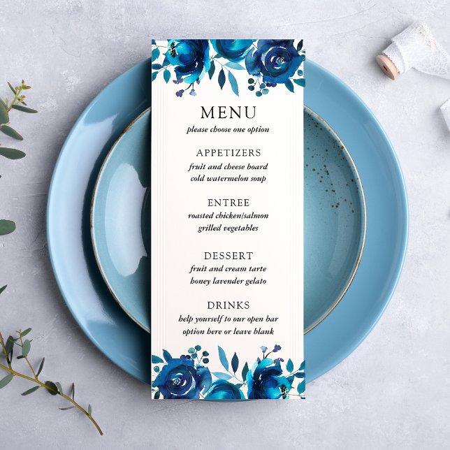 Indigo Floral Wedding Menu (Creator Uploaded)
