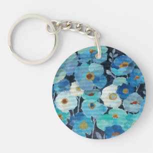 Indigo Flowers Key Ring