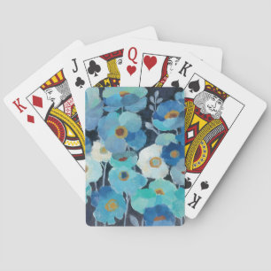 Indigo Flowers Playing Cards