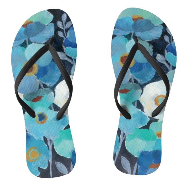 Indigo Flowers Thongs (Footbed)