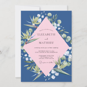 Indigo Foliage Eucalyptus Wedding Invitation
