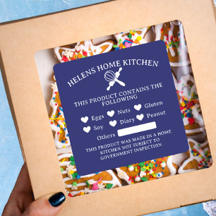 Indigo Food  Allergy Alert Bakery Sticker