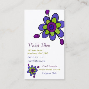 Indigo & Green Fun Flowers Business Card