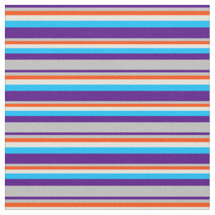 Indigo, Grey, Red, Beige & Deep Sky Blue Coloured Fabric