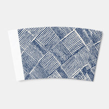 Indigo Grid | Textured Geometric Coffee Cup Sleeve