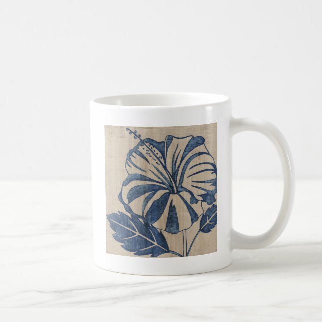 Indigo Hibiscus Coffee Mug (Right)