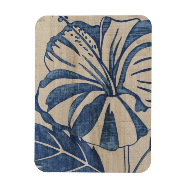Indigo Hibiscus Magnet (Vertical)
