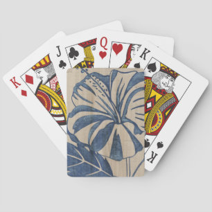 Indigo Hibiscus Playing Cards
