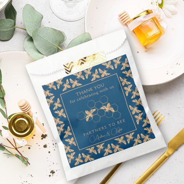 Indigo & Honeycomb Golden Bee Wedding Shower Favour Bag (Creator Uploaded)
