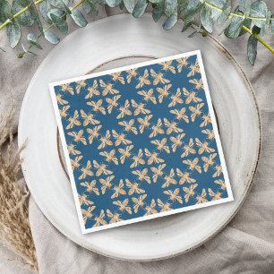 Indigo & Honeycomb Golden Bee Wedding Shower Napkin