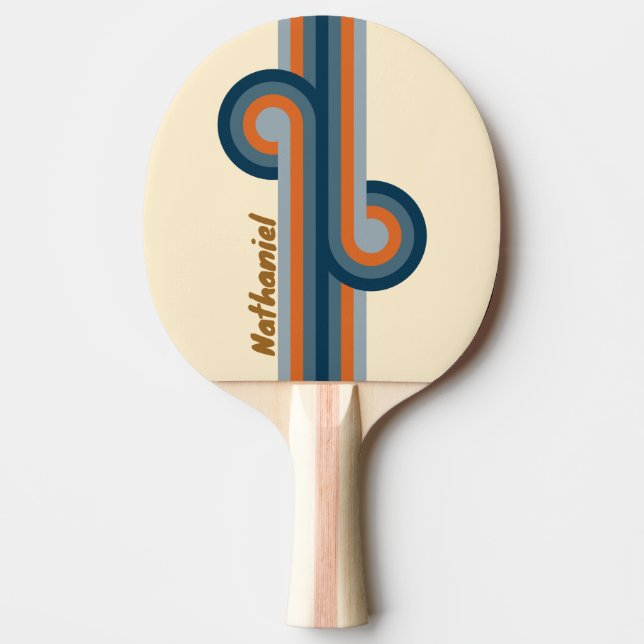Indigo Horizon Stripe Loop with Name Ping Pong Paddle (Front)