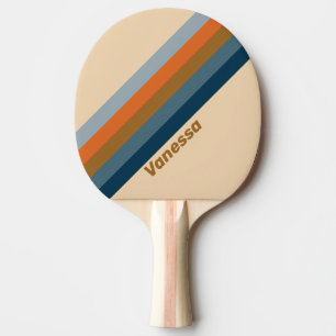 Indigo Horizon Stripes with Name Ping Pong Paddle
