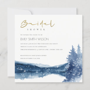 INDIGO INK BLUE MOUNTAIN LAKE BRIDAL SHOWER INVITE