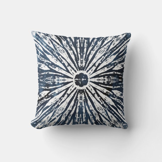 Indigo Ink Radial Motif Cushion (Front)