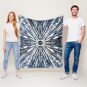 Indigo Ink Radial Motif Fleece Blanket