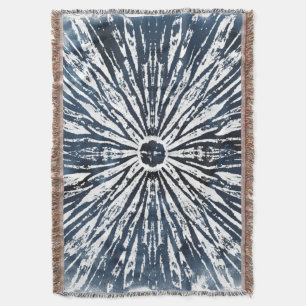 Indigo Ink Radial Motif Throw Blanket